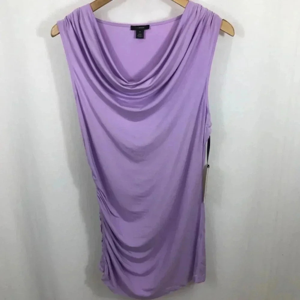 NEW Halogen Cowl Neck Long Ruched Sleeveless  Top
